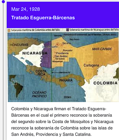 ***  Tratado Esguerra-Bárcenas, reconciendo Nicaragua  a Colombia  Soberania sobre San Andres y Providencia