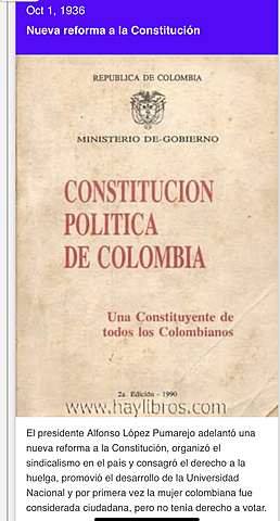 *** Nueva reforma a la Constitución Colombiana de 1886