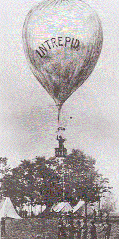 Uso de balões na guerra civil americana para observação