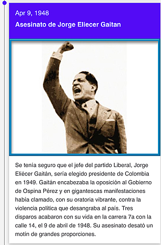 ***  En Bogota, Colombia es Asesinado el Liberal Jorge Eliecer Gaitan