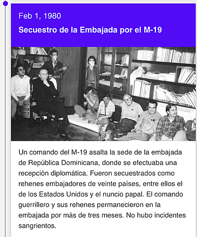*** Secuestro de la Embajada Dominicana con sede en Colombia