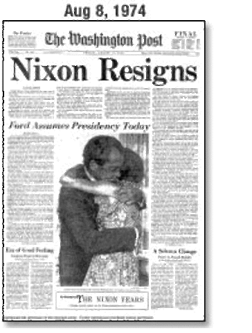 Richard Nixon becomes the first U.S. President to resign