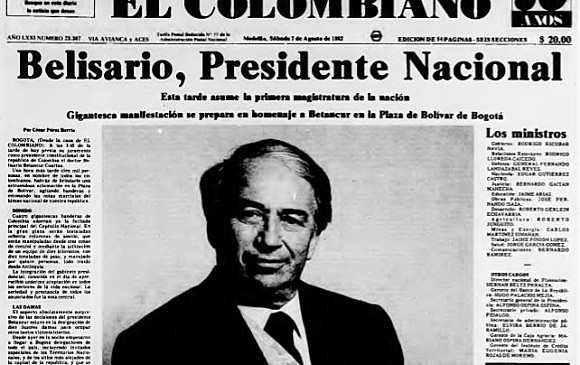 POSESIÓN PRESIDENCIAL BELISARIO BETANCUR