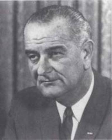 President Johnson ordered boming rades on North Vietnam and Americans begin protesting the war