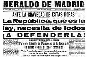 Sublevación en contra del Frente Popular y la República: comienza la rebelión militar que da lugar a la Guerra Civil