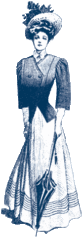 long skirts, long sleeves, high necks, buttoned, high shoes, corsets