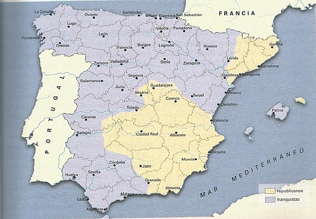 Los franquistas recuperan Teruel a finales de febrero y continúan su avance hacia el Mediterráneo a través del territorio republicano, con lo que dividen éste en dos.