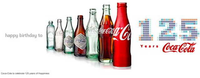 La Coca-Cola Company celebra 125 anni del marchio Coca-Cola.