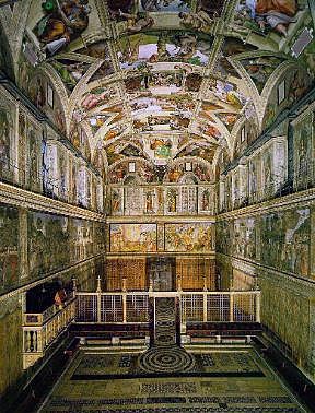 Miguel Ángel pinta la Capilla Sixtina.