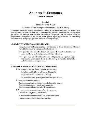 Tipos de acción. 15 sermones