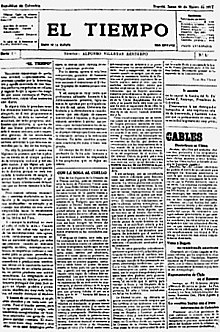se funda el periodico El Tiempo