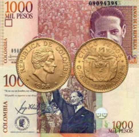 El peso ha sido la moneda de Colombia desde 1837. El peso reemplazó al real.