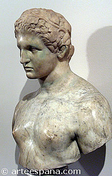 cabeza griega, de la edad antigua