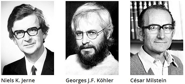 Cesar Milstein, George Kohler y Niels Jerne