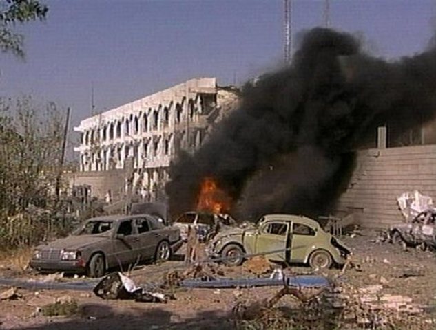 A car-bomb attack on United Nations headquarters