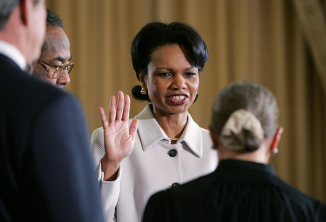 Condoleezza Rice is sworn in as U.S. Secretary of State