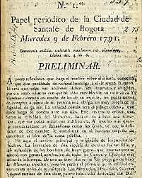 primer periódico en Colombia