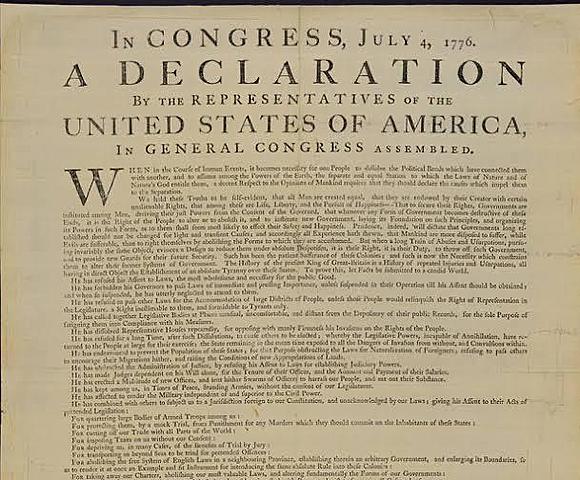 Declaración de la independencia de los Estados Unidos de América