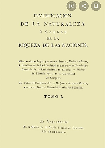 Adam Smith publica "Naturaleza y causa de la riqueza de las Naciones"