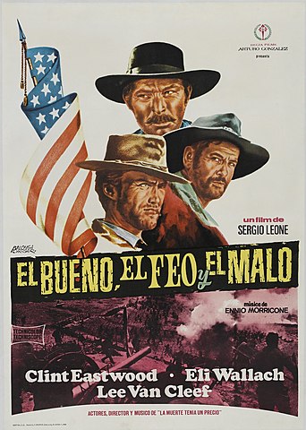 Estreno de la película "El bueno, el feo y el malo" y Ennio Marricone.
