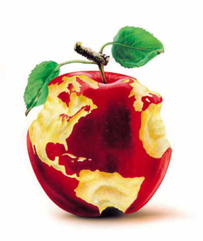 The world became an apple