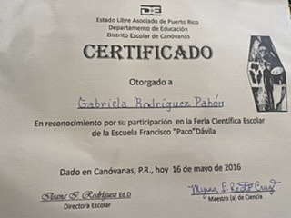 Competí en Feria Cientica 2016
