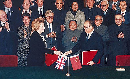 Acuerdo chino-británico para la devolución de Hong-Kong en 1997