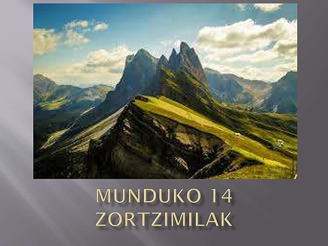 MUNDUKO 14 ZORTZIMILAK