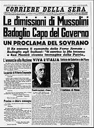 Sfiducia a Mussolini e salita di Badoglio