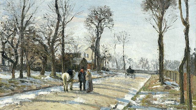 Camino, sol de invierno y nieve 1870