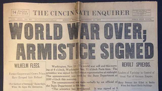 Armistice Signed to End WWI Fighting