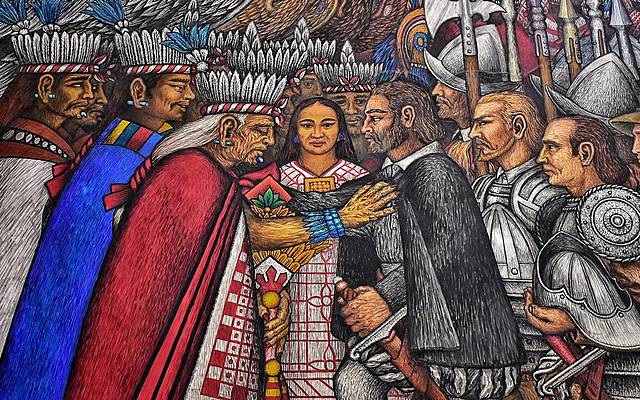 Recibimiento de los tlaxcaltecas a Cortes