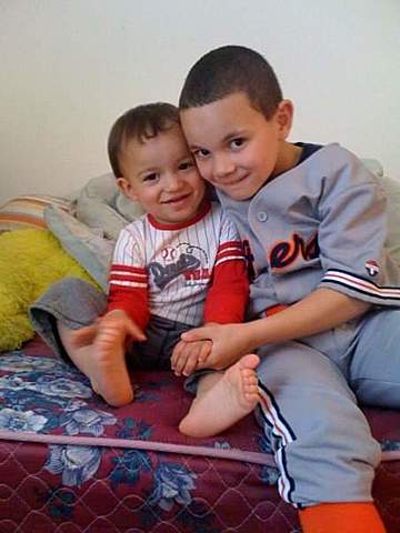 My brother enters the world