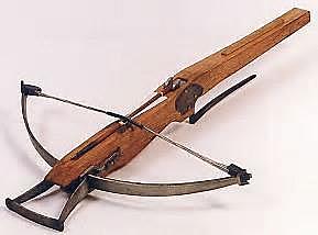 The first crossbow was used in china.