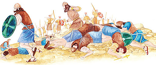 Abijah defeats Israel's army in a battle