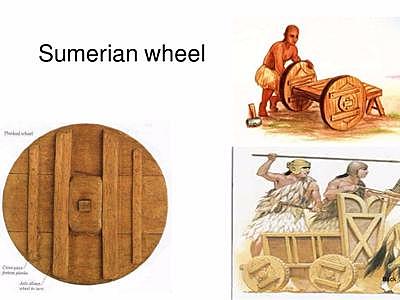 The Sumerians begin to utilize wheels