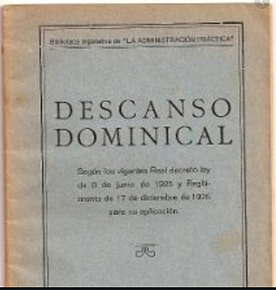 1º ley laboral. Prohíbe trabajo dominical