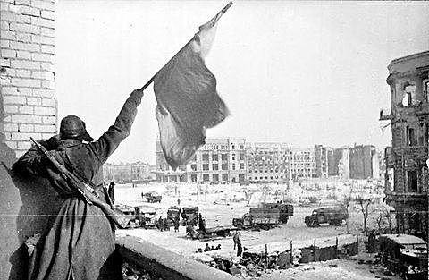 Germans surrender at Stalingrad in the first big defeat of Hitler's armies