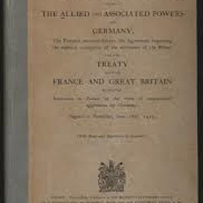 Timeline: June 1919 - Treaty of Versailles is signed A peace treaty that was set to Germany after World War 1. In the treaty punishing conditions were set to Germany.