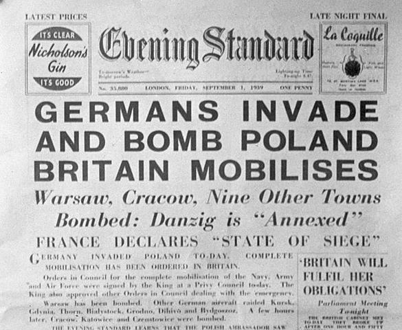 September 1, 1939 - Germany invaded Poland