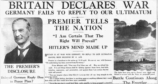 Britain declared war on Germany