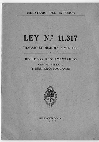 Ley 11317 del Trabajo de Menores y Mujeres.