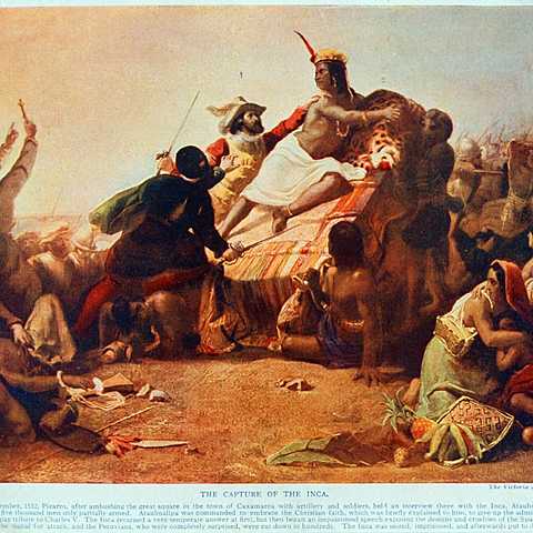 Fransisco Pizarro arrived at the Pacific coast of South America. He and the Spanish brought smallpox, killing the Inca Emperor and causing a civil war among his sons.