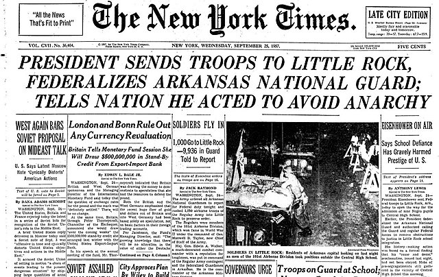 Eisenhower sends in troops