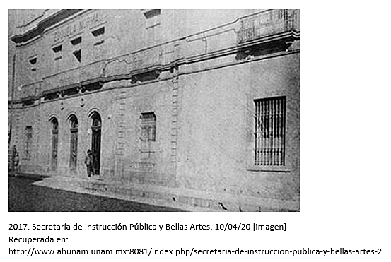 CREACIÓN DE LA SECRETARÍA DE INSTRUCCIÓN PÚBLICA Y BELLAS ARTES