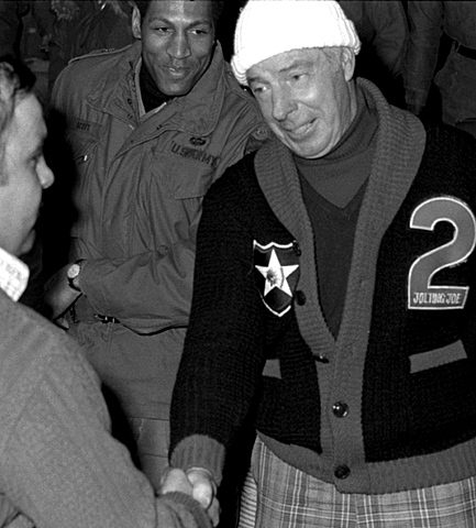 Joe DiMaggio at Camp Stanley.
