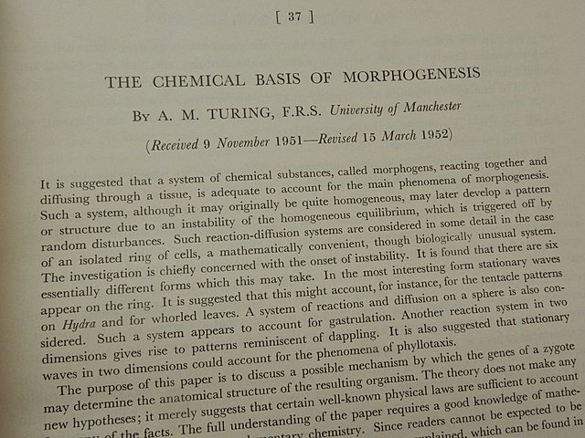 The Chemical Basis of Morphogenesis