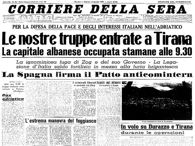 L'Italia occupa l'Albania