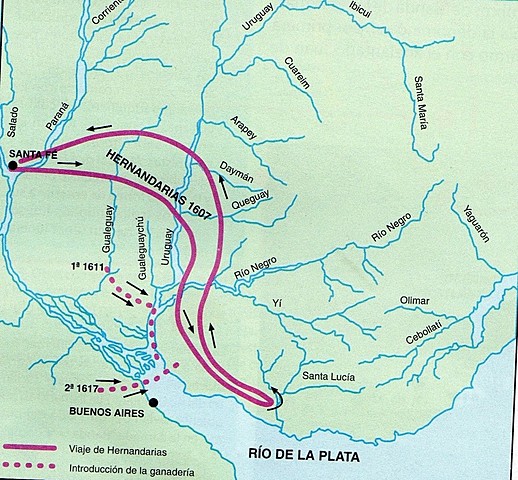 Primera expedición de Hernandarias hacia la Banda Oriental.
