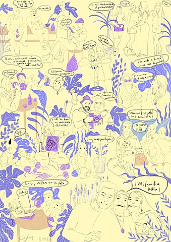 Retrato familiar (hecho por Jessica, mi prima, hermana de Andrea)